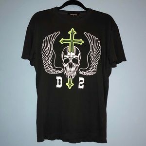DSqaured2 black graphics skull T.
